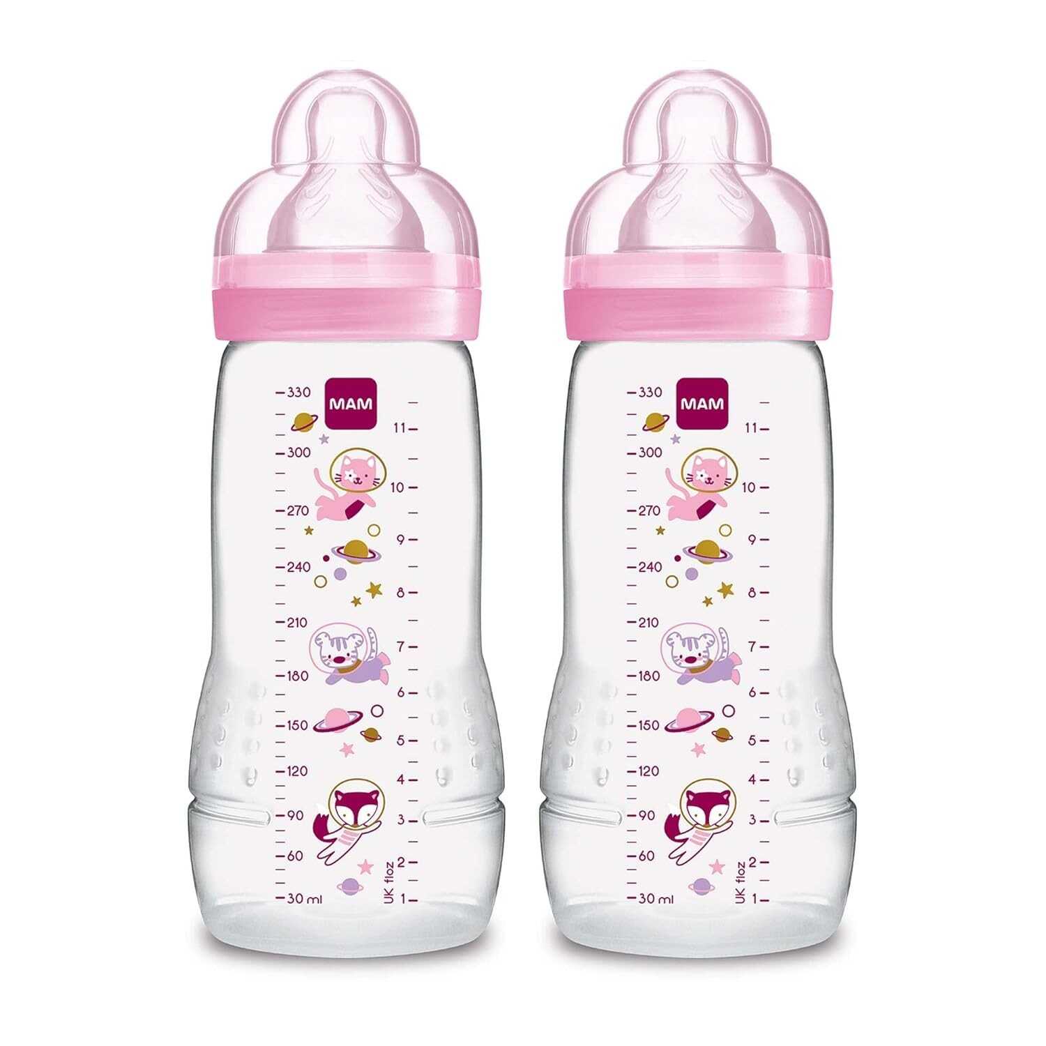 MAM Easy Active Baby Bottle 11oz, Easy Switch Between Breast and Bottle, Easy to Clean, 4+ Months & Plastic Trainer Cup (1 Count), 8 oz. Trainer Drinking Cup with Extra-Soft Spout