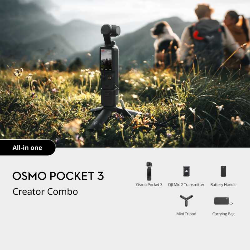 DJI - Osmo Pocket 3 3-Axis Stabilized 4K Handheld Camera with Rotatable Touchscreen - Gray