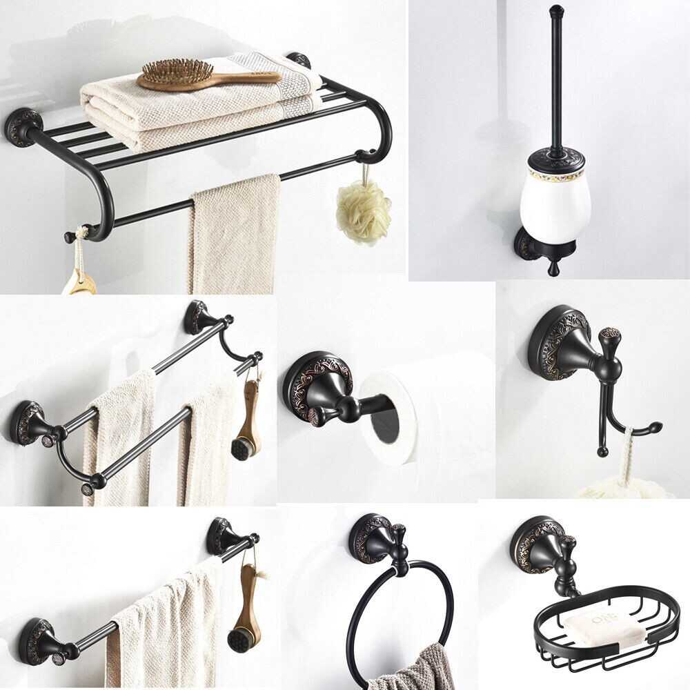 Oil Rubbed Bronze Carved Bathroom Accessories Bathroom Hardware Set Towel Bar