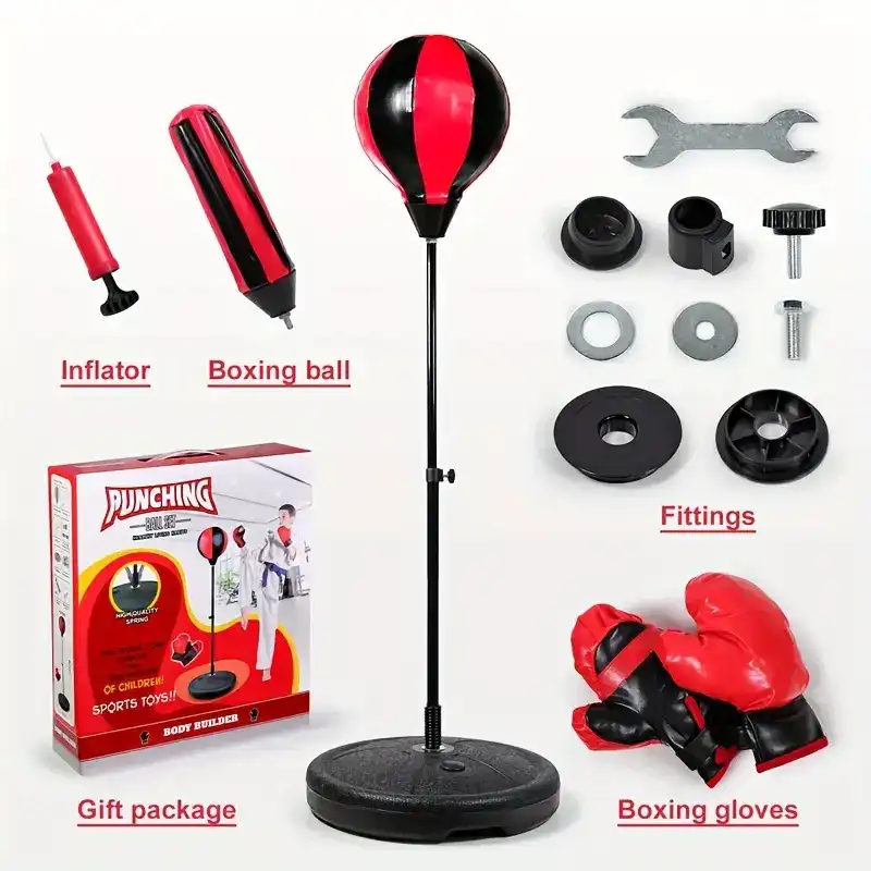 Boxing Bags For Kids Boxing Gloves Included | Boxing Bag Set Adjustable Kids Boxing Bag With Holder | Christmas & Birthday Gifts For Boys & Girls