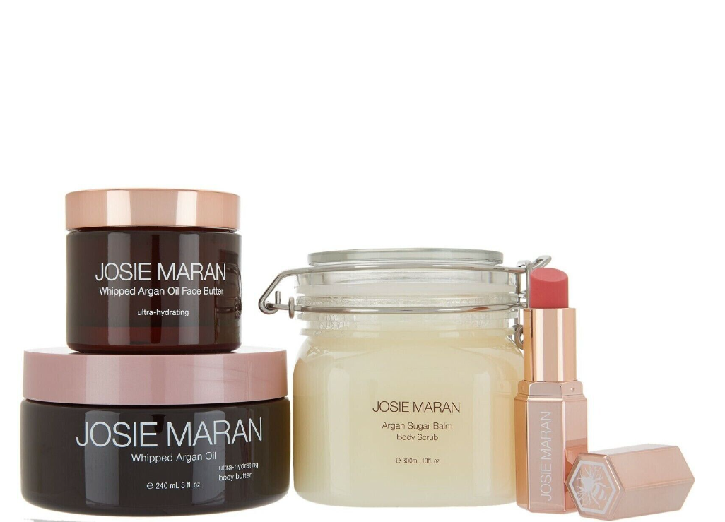 Josie Maran Whipped Argon Body Oil, Face Butter & Scrub Watermelon Revivers Set