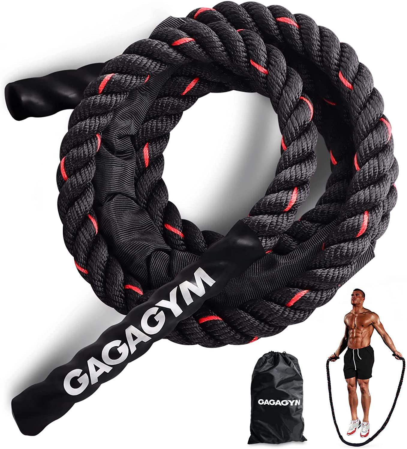Weighted Jump Rope for Fitness - 3LB Heavy Jump Ropes for Exercise, Weighted Adu