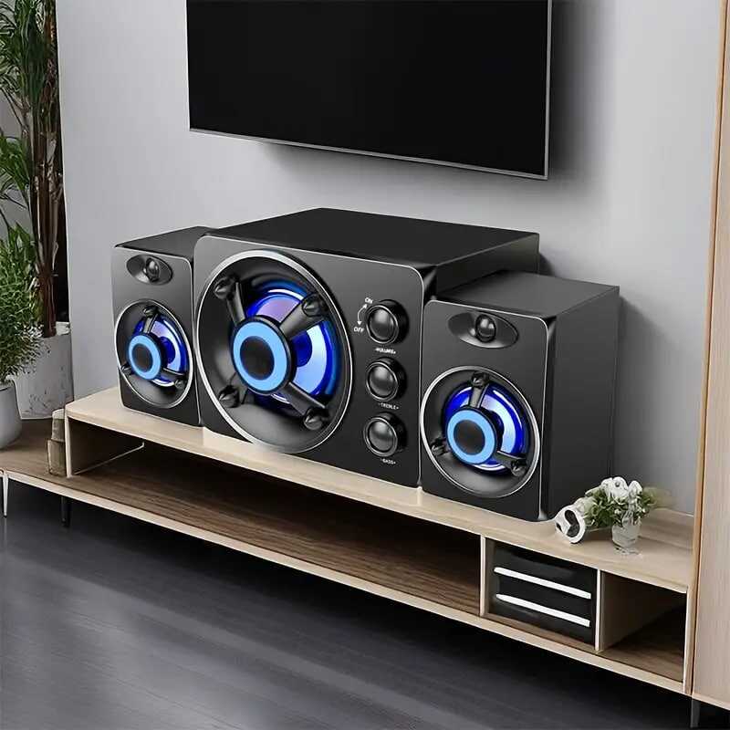 Computer Speakers USB Wired Combination Speakers Computer Speakers Bass Stereo Music Player Subwoofer Sound Box For Desktop Laptop Notebook Tablet PC
