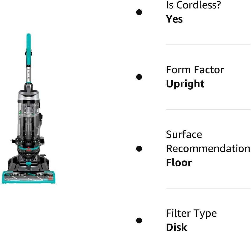 Bissell CleanView Swivel Rewind Pet Reach Vacuum Cleaner, with Quick Release Wand, Swivel Steering and Automatic Cord Rewind, 3197A (Color may vary),Black